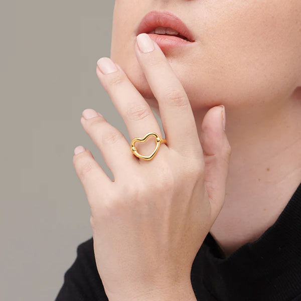 Shop Heart Outline Ring- 18k Gold Plated Palmonas-1