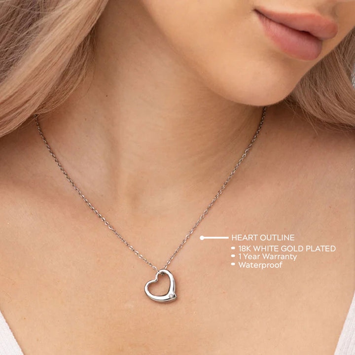 Shop Heart Outline Necklace Palmonas-4