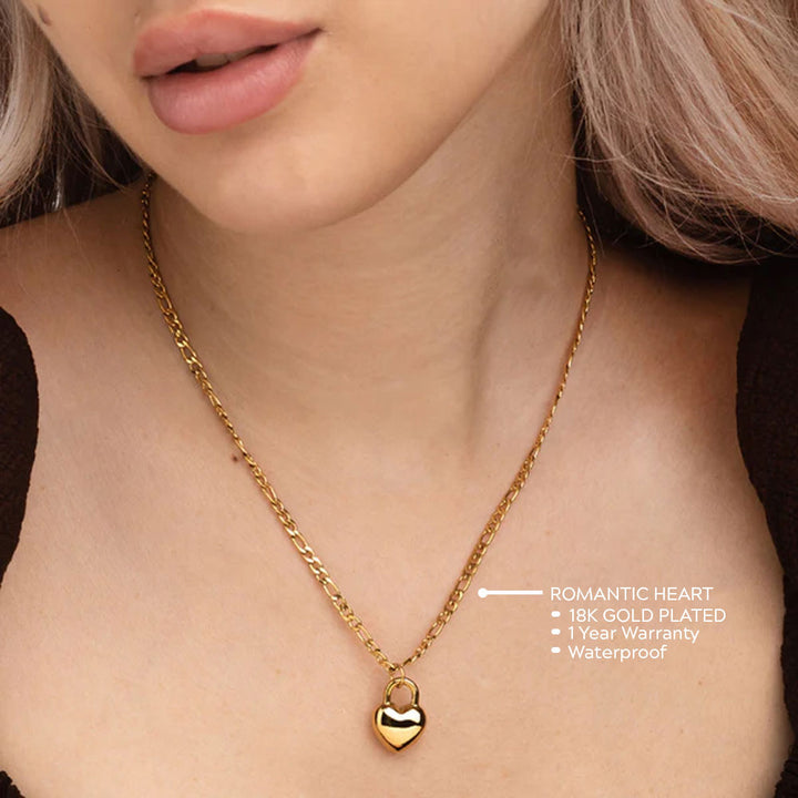 Shop Romantic Heart Necklace- 18k Gold Plated Palmonas-3