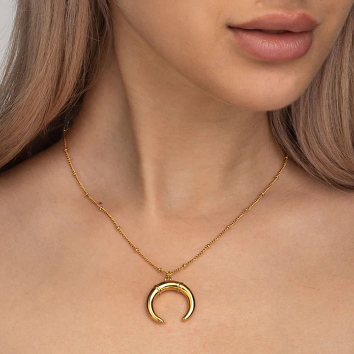 Shop Delicate Horn Necklace- 18k Gold Plated Palmonas-3