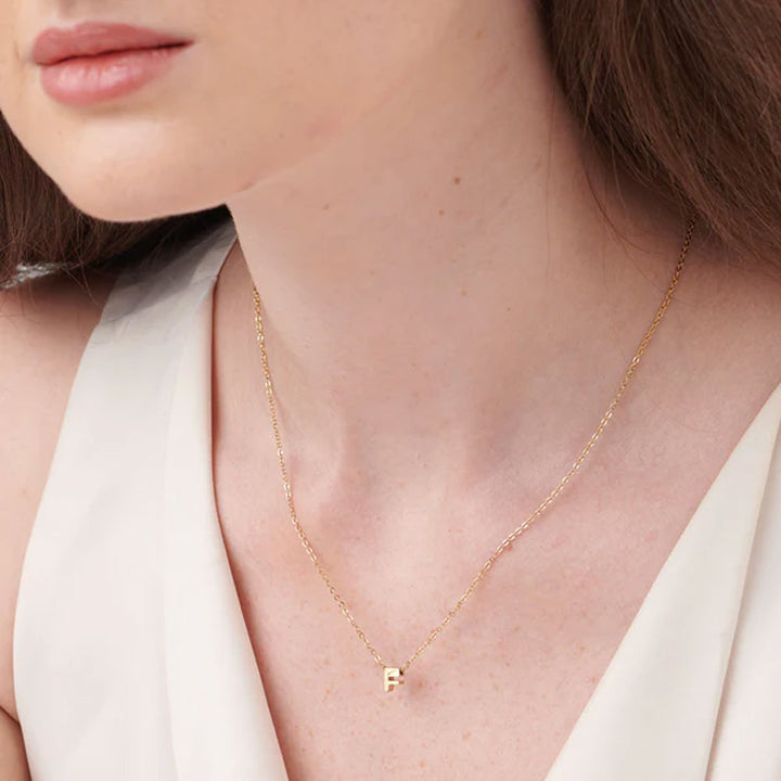 Shop Small Letter Necklace- 18k Gold Plated Palmonas-3