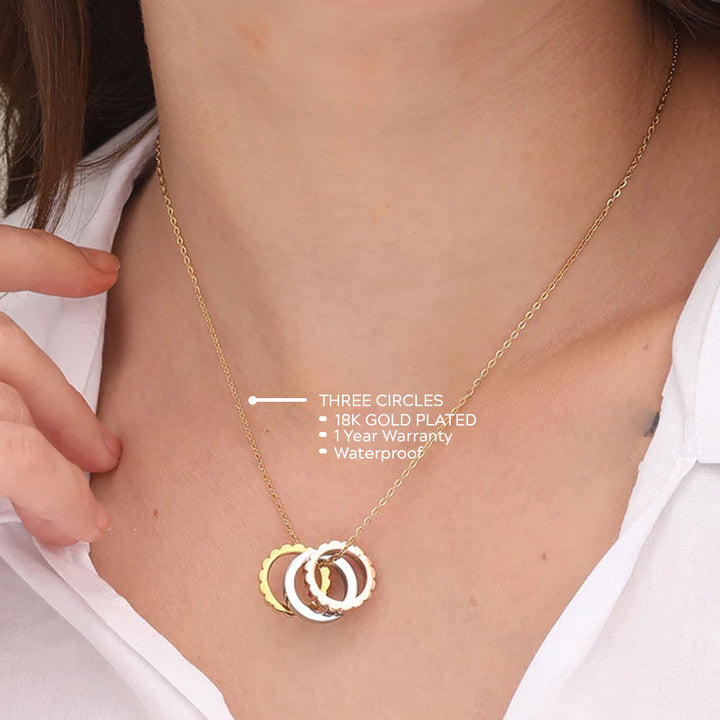 Shop Three Circles Necklace- 18k Gold Plated Palmonas-2