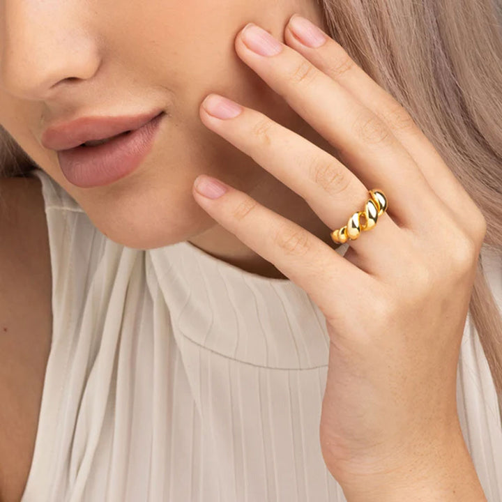 Shop Croissant Love Ring- 18k Gold Plated Palmonas-3