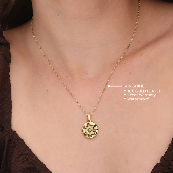 Shop Sun Shine Necklace- 18k Gold Plated Palmonas-4