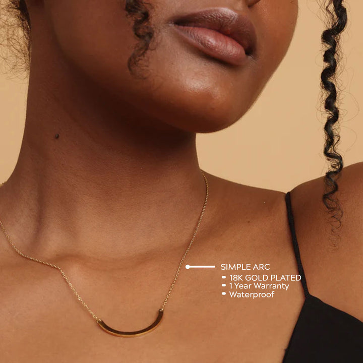 Shop Simple Arc Necklace- 18k Gold Plated Palmonas-3