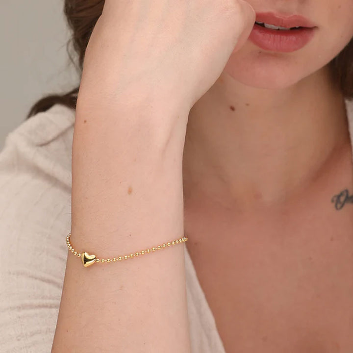 Shop Heart Chain Bracelet- 18k Gold Plated Palmonas-1