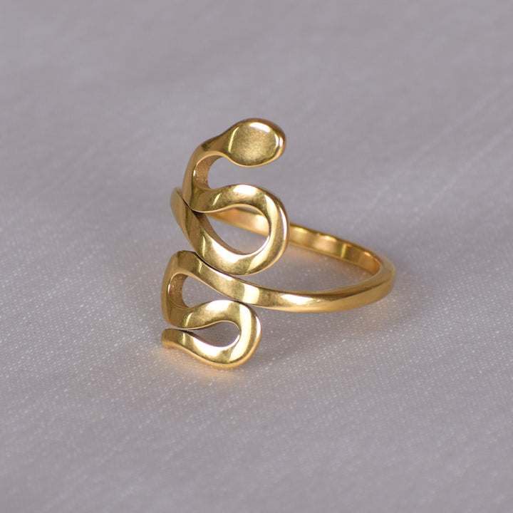 Shop Snake Charm Ring- 18k Gold Plated Palmonas-6