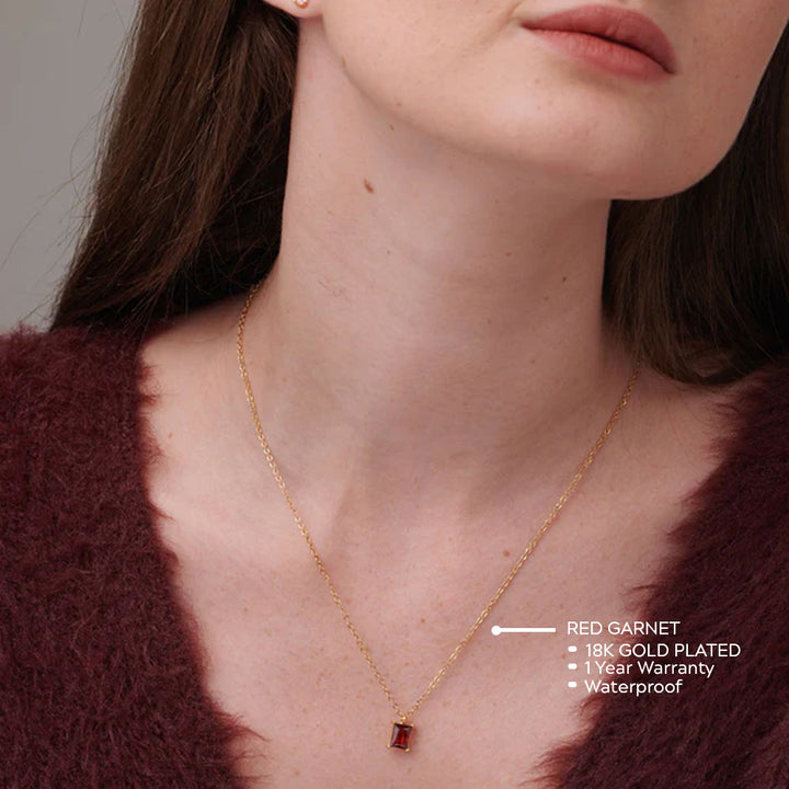 Shop Red Garnet Necklace- 18k Gold Plated Palmonas-2