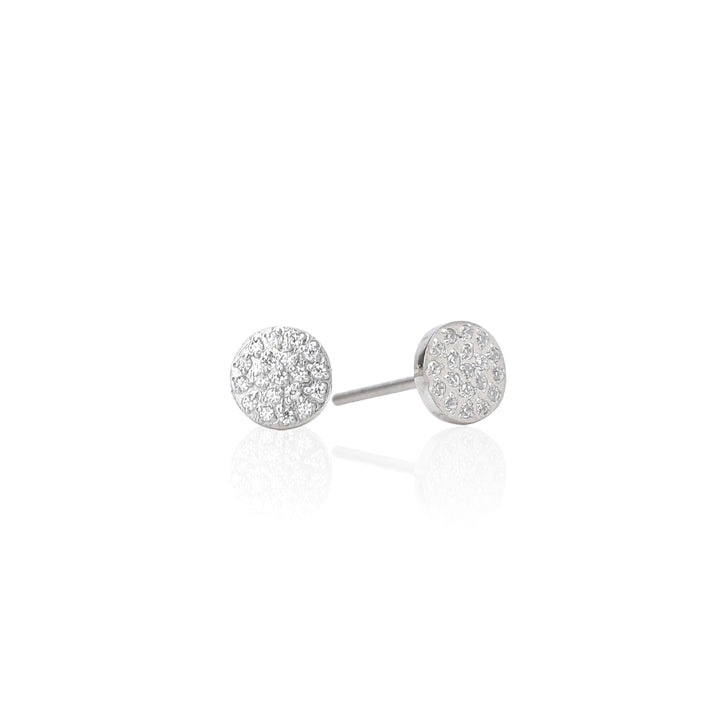 Shop Pave Stone Round Stud Earrings - Combo of 3 | 18k Gold Plated Palmonas-2