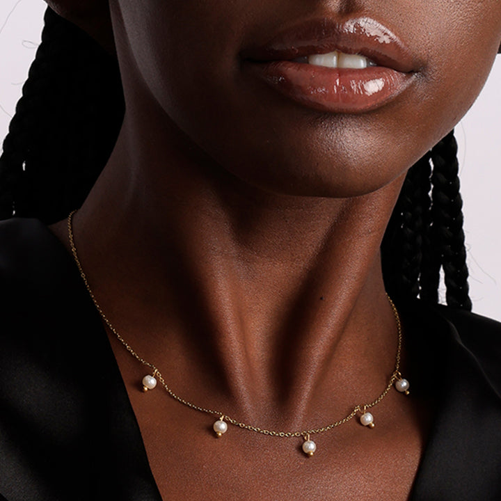Shop Multiple Tiny Pearl Charms Necklace Palmonas-1
