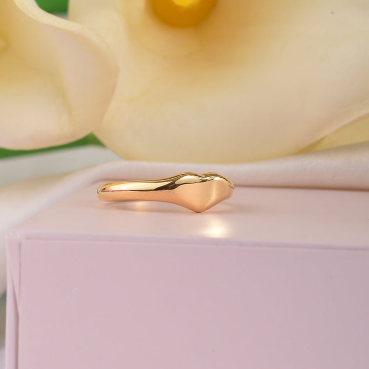 Shop Sleek Heart Ring- 18k Gold Plated Palmonas-5
