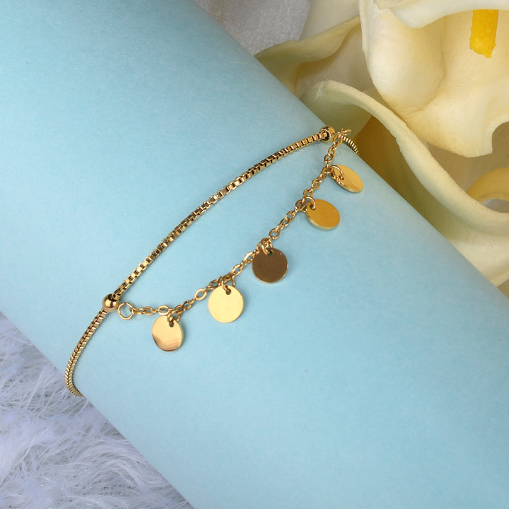 Tiny Plates Design Bracelet for Ladies -18k Gold Plated - palmonas 