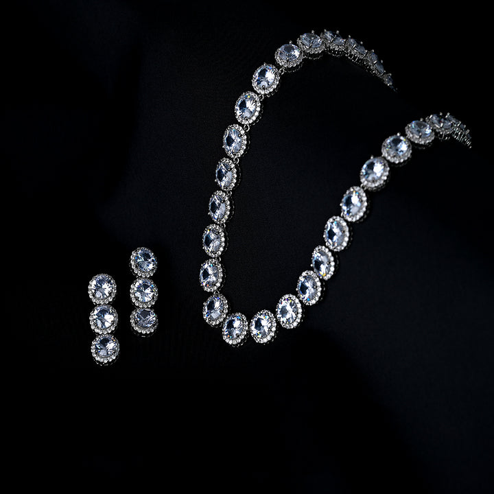 Shop Brilliant Cut Diamond Royal Necklace Set Palmonas-7