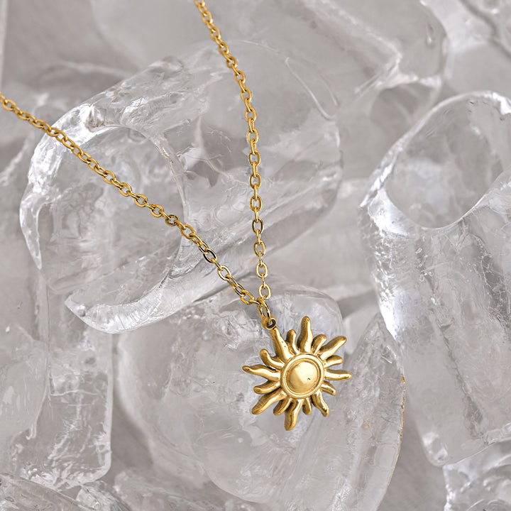 Shop Glowing Sun Necklace- 18k Gold Plated Palmonas-4