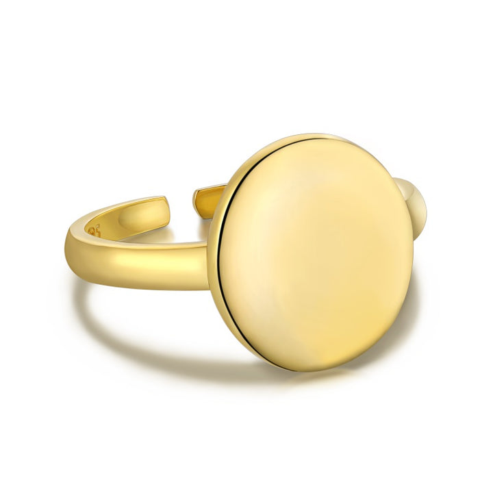 Shop Round Signet Ring- 18k Gold Plated Palmonas-6