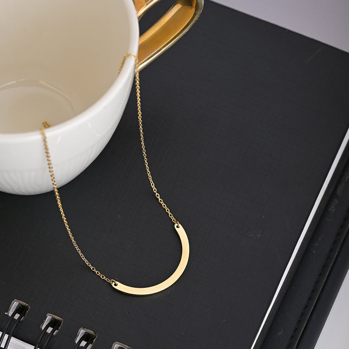 Shop Simple Arc Necklace- 18k Gold Plated Palmonas-5