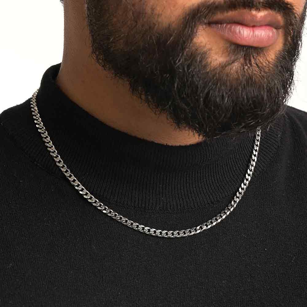 Silver Colour Small Ring Design Chain for Mens n Boys