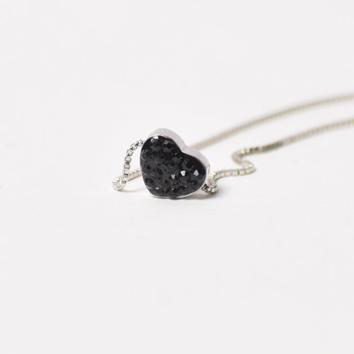Shop Tiny Black Heart Necklace- 925 Silver Palmonas-6