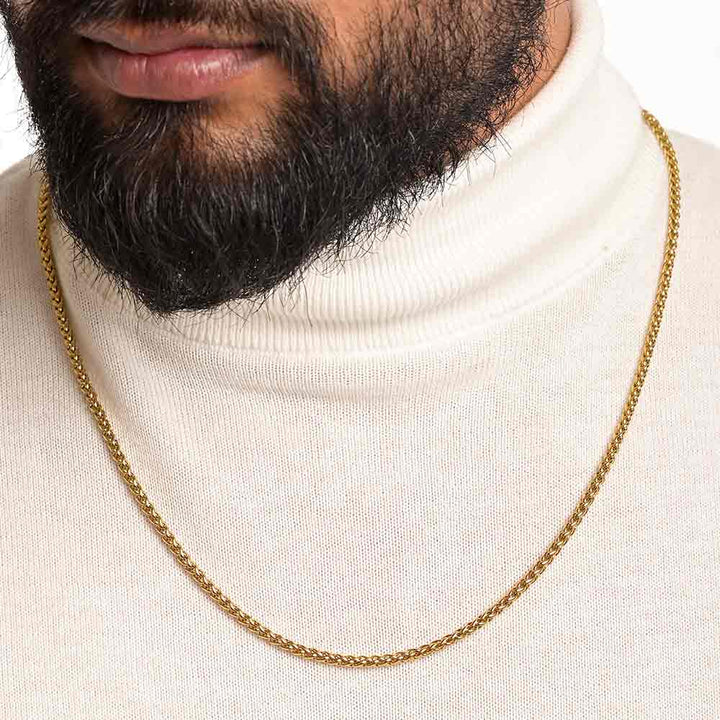 Shop Wheat Chain | 18k Gold Plated | 3 MM Palmonas-2