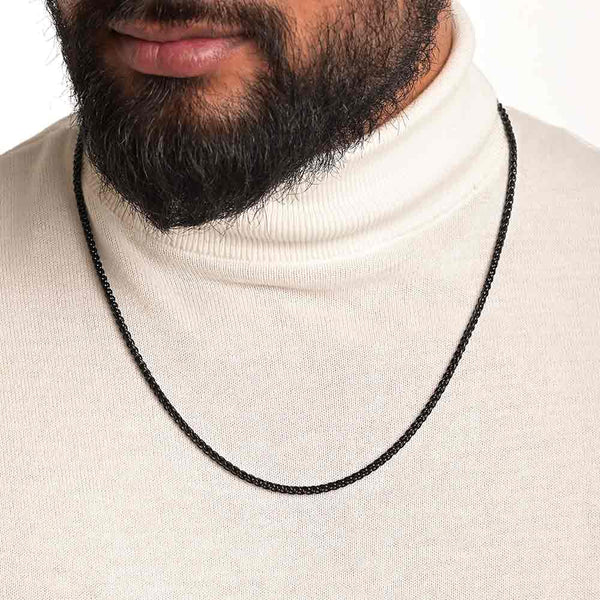 Wheat Chain | Black Plated | 3 MM