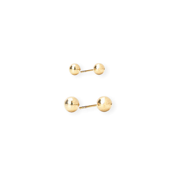 Solid Ball Stud Earrings - Combo of 2 | 18k Gold Plated