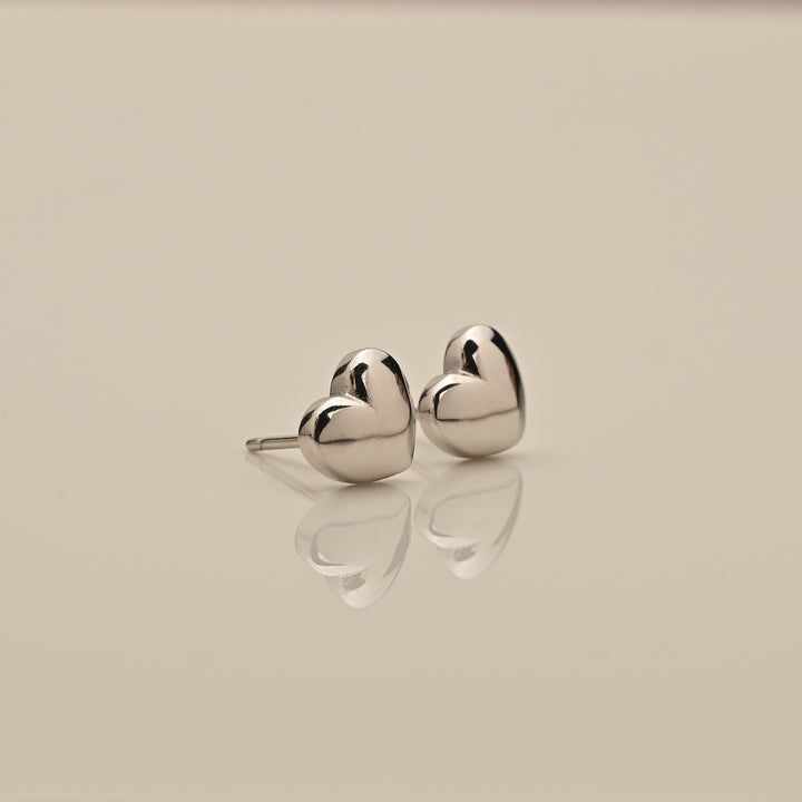 Shop Ridge Heart Stud Earrings- 925 Silver Palmonas-4