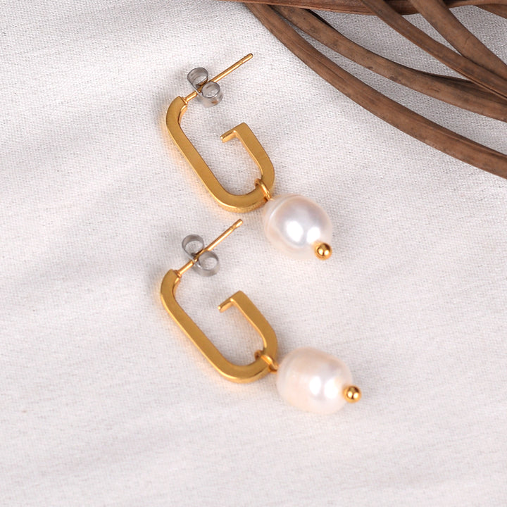 Bold Pearl Dangle Earrings for Women - 18k Gold Plated - palmonas