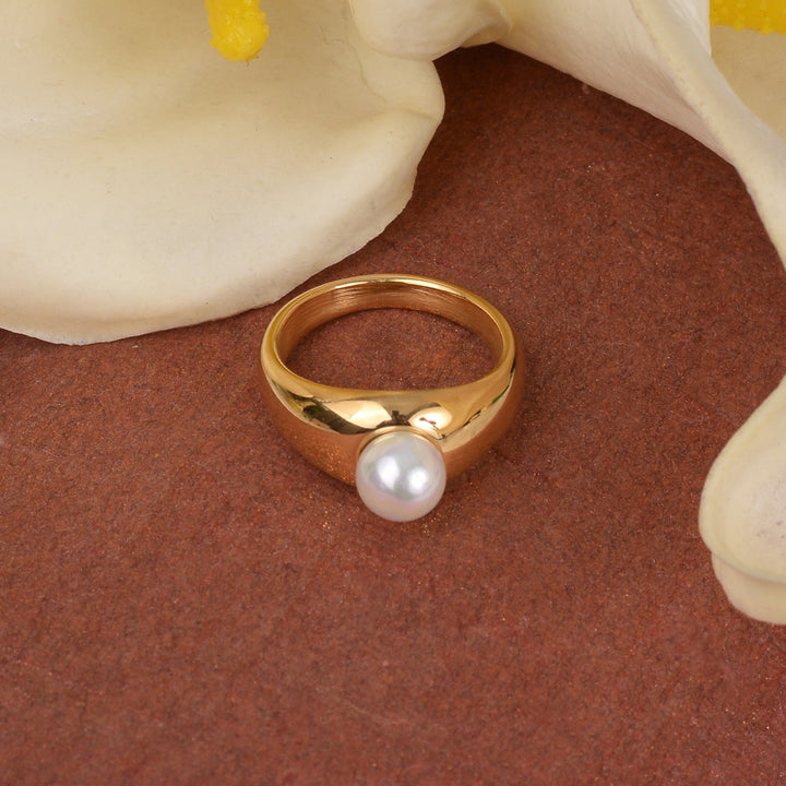 Shop Bold Pearl Ring- 18k Gold Plated Palmonas-6