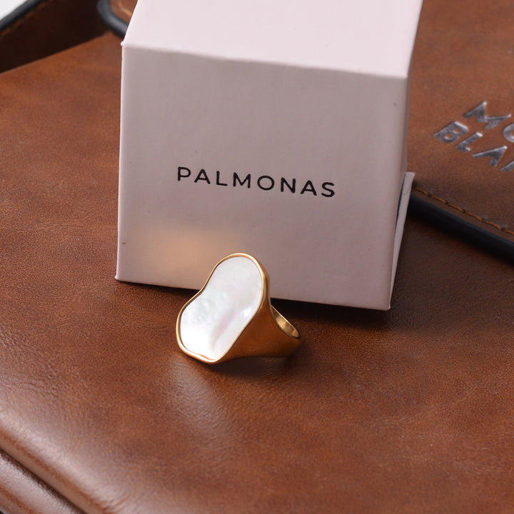 Shop Galaxy White Ring- 18k Gold Plated Palmonas-6