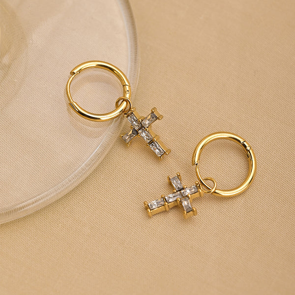 Shop Cross Hoop Earrings Palmonas-1