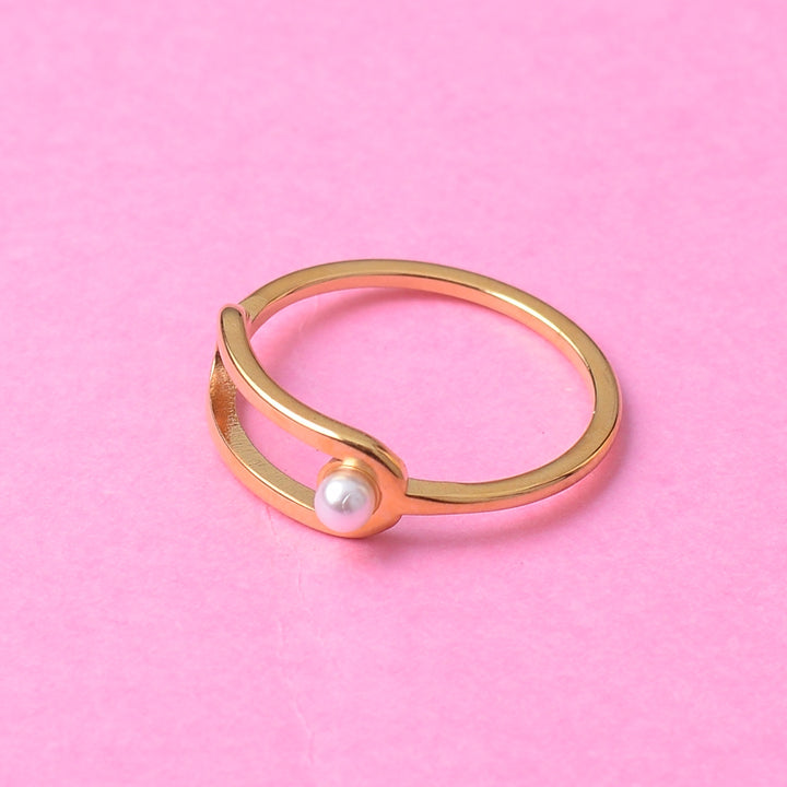 Shop Stella Pearl Ring- 18k Gold Plated Palmonas-6