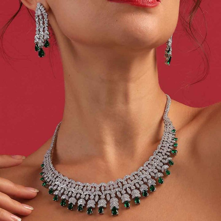 Shop Enchanting Diamond-Emerald Set Palmonas-1