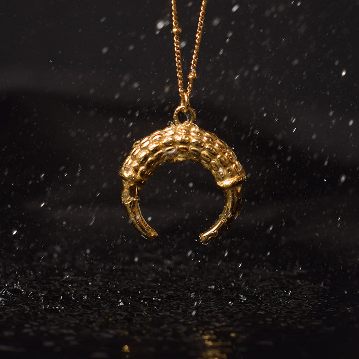 Shop Horn Meural Necklace- 18k Gold Plated Palmonas-5