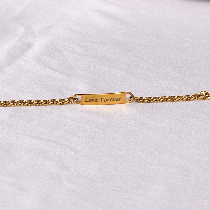 Love Forever Gold Bar Bracelet for Women - 18k Gold Plated - palmonas