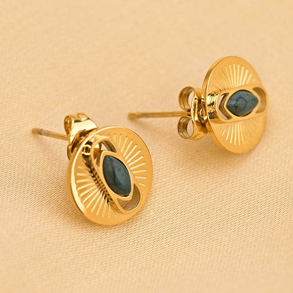 Turquoise Titanium Stud Earrings