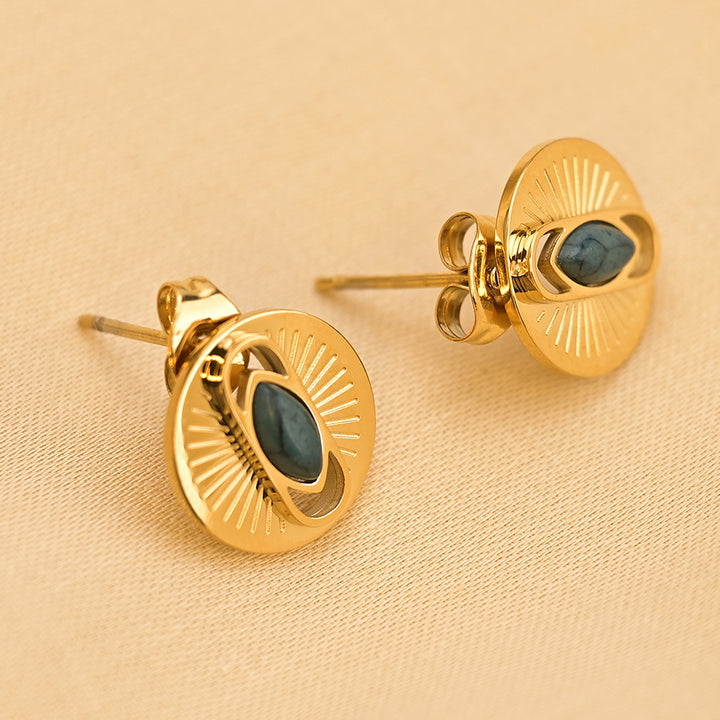 Shop Turquoise Titanium Stud Earrings Palmonas-2