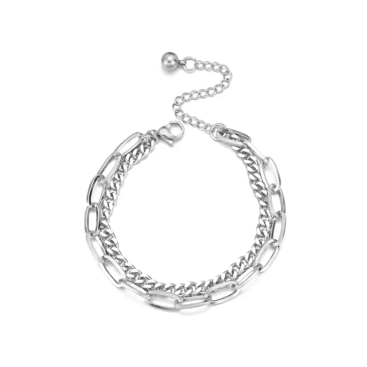 Shop Cuban & Thick Oval Link Chain Bracelet | Rhodium Plated Palmonas-6