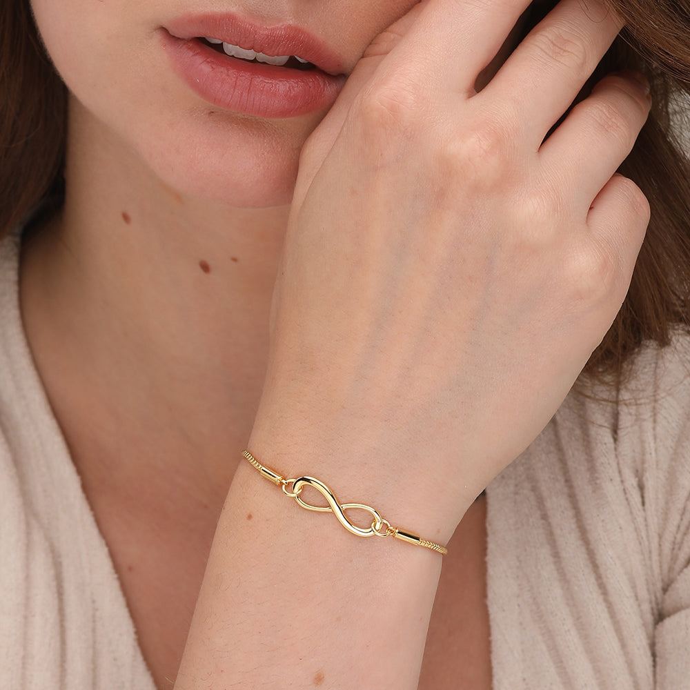 Double Thickness Gold-Plated Infinity Initials Bracelet (English/Hebrew),  Jewish Jewelry | Judaica WebStore