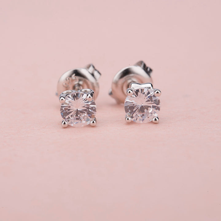 Delicate Monica Small Stud Earrings for Ladies - 925 Silver - palmonas 