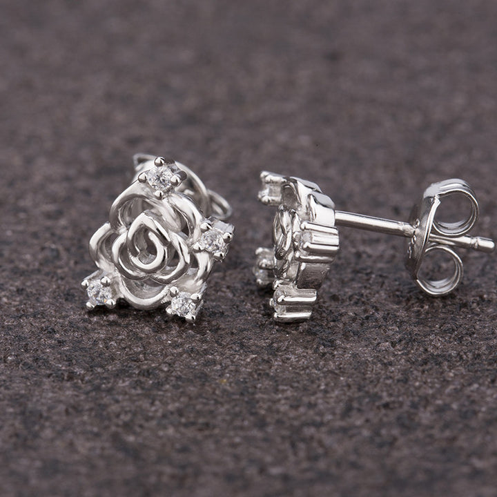 Shop Scarlett Rose Stud Earrings- 925 Silver Palmonas-4