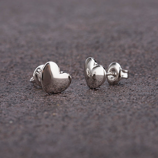 Shop Ridge Heart Stud Earrings- 925 Silver Palmonas-6