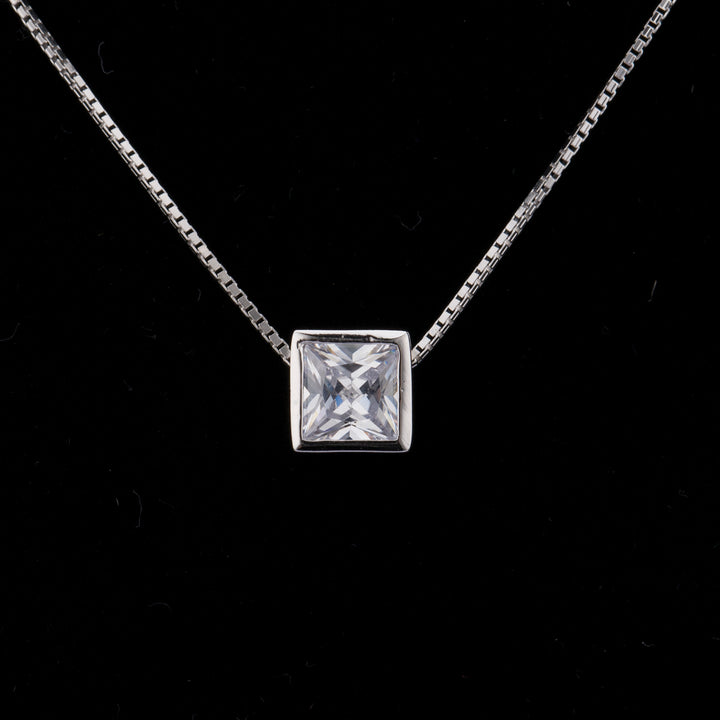 Shop Elizabeth Square Necklace- 925 Silver Palmonas-5