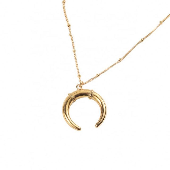 Shop Delicate Horn Necklace- 18k Gold Plated Palmonas-6