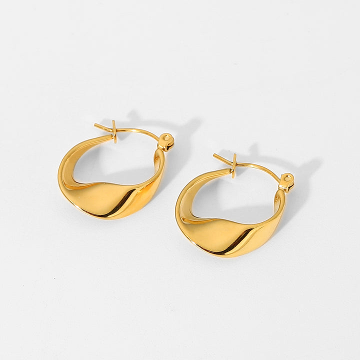 Shop Wobbly Circle Hoop Earrings- 18k Gold Plated Palmonas-6