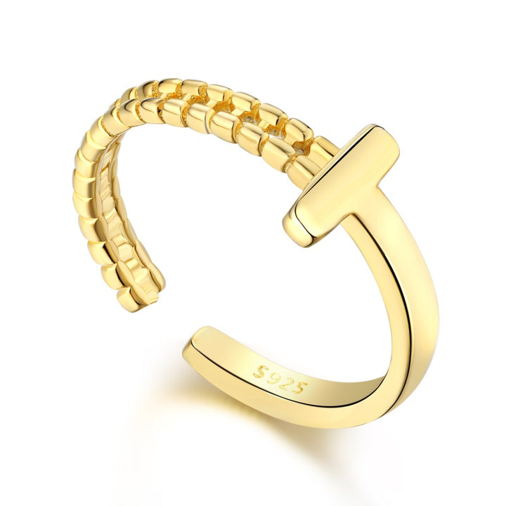 Shop Gold Julienne Ring- 18k Gold Plated Palmonas-6