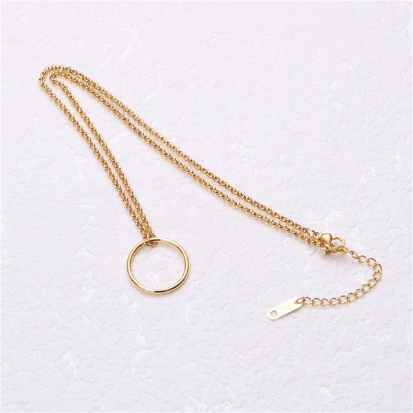 Tiny Ring Necklace- 18k Gold Plated