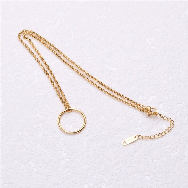 Tiny Ring Necklace- 18k Gold Plated
