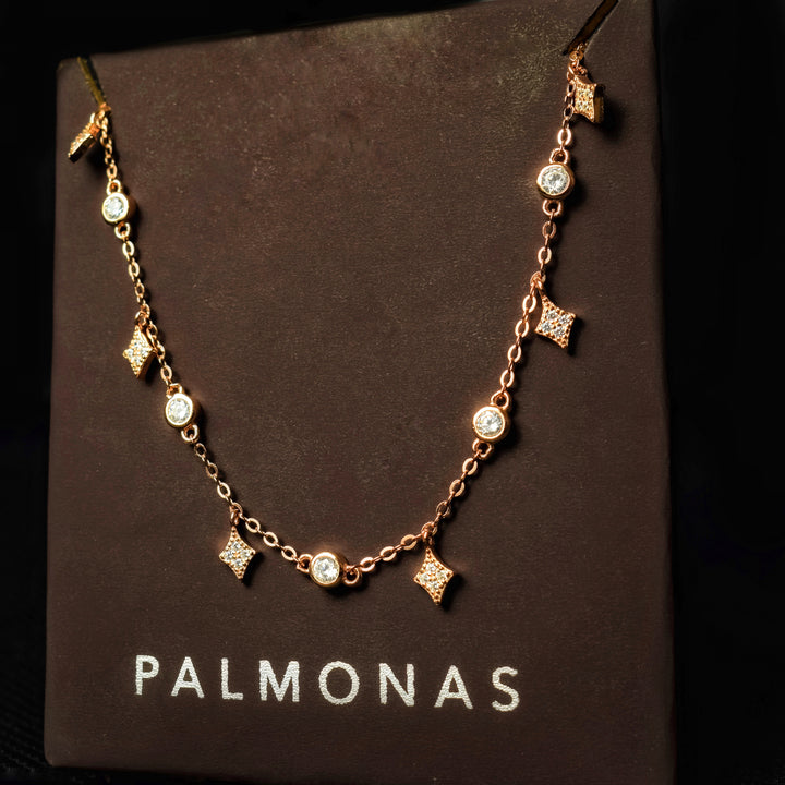 Shop Diamond Affair Necklace- 18k Rose Gold Vermeil Palmonas-6