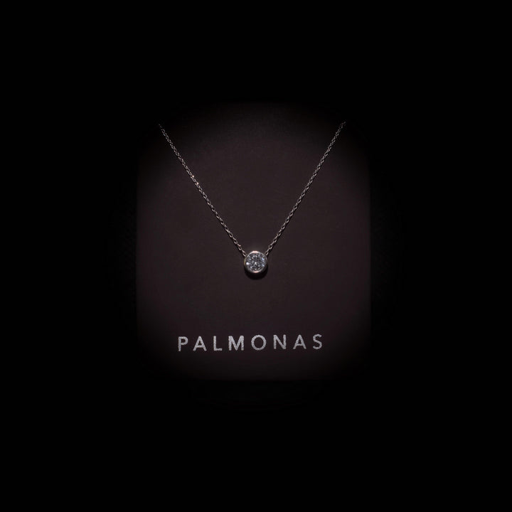 Circle Diamond Necklace- 925 Silver - palmonas