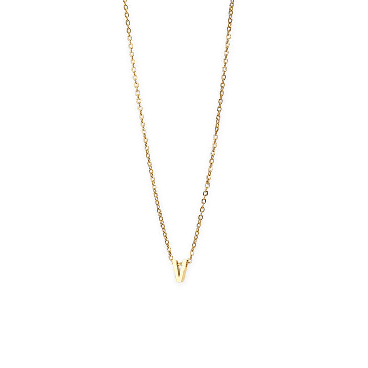 Shop Small Letter Necklace- 18k Gold Plated Palmonas-11